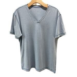 Lululemon Mens VNeck Short Sleeve Performance Athleisure Tee Light Blue Size L